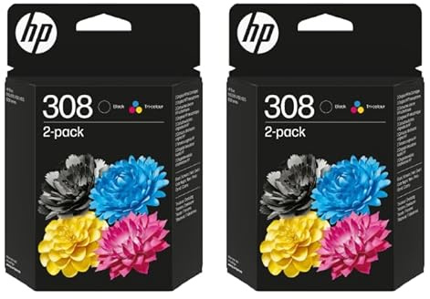 HP 2 x 308 Schwarz & Farbe Tintenpatronen Combo Pack Envy 6122e 6532e 6520e 6132e 6530e 6120e 6110e 6558e 6110e 6130e All-in-One Drucker