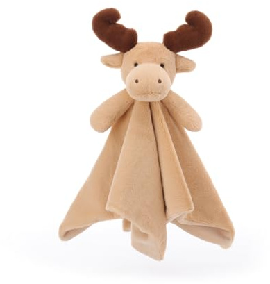Apricot Lamb Elch Süße Schmusetuch für Baby Jungen und Mädchen, Sicherheitsdecke für Babys, Säuglinge und Kleinkinder, Braun, 35,6 x 35,6 cm