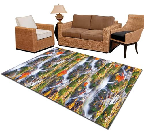 RUGMRZ Tappeto Cucina Lavabile 100X200Cm Economico 15 Soggiorno Camera Da Letto Tavolino Studio Bagno Foglie Gialle Entrata Esterno Ingresso Interno