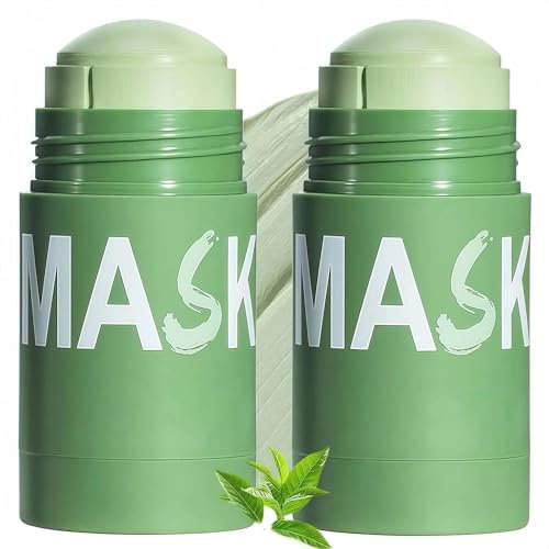 2PCS Green Tea Deep Cleanse Mask Stick - Blackhead Removal with Green Tea Essence Moisturizing For Men and Women Deeply Cleanses, Unclogs Pores and Hydrates Skin