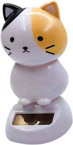 Bwexxt Solar Wobble Figures, Solar Dancing Cat, Bobble Head Cat Ornaments, Innovative Cat Solar Figure Statue Car Dashboard Solar Bobble Head Figures, Solar Power Kits,Funny Ornaments Decorations