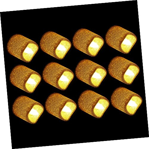 HOMSFOU 24 Piezas Luces LED de Candelas Eléctricas Sin Diseño de Doradas Decoración para Bodas Cumpleaños y Fiestas Lámparas Decorativas y