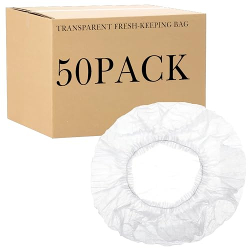 Linkidea 50 Pack Disposable Kitchen Appliance Dust Covers, Clear Elastic Plastic Bags for Rice Cookers, Air Fryers & Slow Cookers (Transparent)