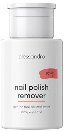 alessandro Nail Polish Remover - Acetonfreier Nagellackentferner mit praktischem Pumpspender - Einfaches Entfernen - Geruchlos & ohne Aceton - Sanft zu Nägeln & Haut - Vegan - 175 ml
