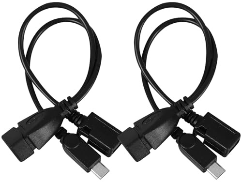 VANZACK 2pcs Micro USB Otg Adapter Cable Converter for Phone Tablet Connector for Keyboard Mouse Card Reader U Disk Plug and Play No Driver Needed Black