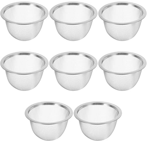 7.8cm / 3.07in 8 Pack Teapot Mesh Strainer Insert, Stainless Steel Mesh Strainer Replacement Tea Infuser for Ingredients Soup, Coffee, Juice