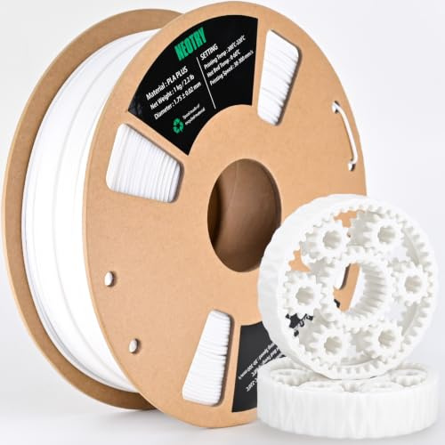 NEOTRY PLA+ Filament 1.75mm, PLA White 3D Printer Filament High Speed Printing 300mm/s, Enhanced Durability and High Strength, White 1kg