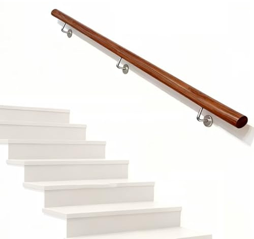 MACAGGTNTU Corrimano In Legno Corrimano Per Scale Interne 30cm 50cm 80cm Ringhiera Da Parete Rotondo Impugnatura Di Sicurezza Senza Barriere(100cm/3.3ft)