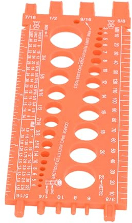 MAJONMMERD Schraubenlehre für Mutternschrauben, Multifunktionaler Metrischer Zoll-Gewindeprüfer mit Klaren Genauen Markierungen, für Werkstatt-Garagen-Werkzeugkasten (ORANGE)