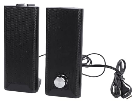 Xiuganpo Enceintes PC 2 en 1, Deux Haut-parleurs USB 3 W avec Bouton de Volume, Prise 3,5 Mm, Plug and Play pour Ordinateurs de Bureau et Portables, Mac OS, OS et
