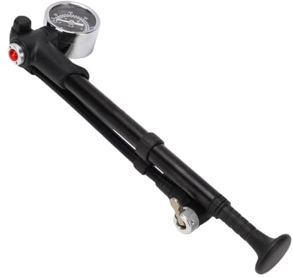 Alomejor Pompe à Vélo Pompe à Amortisseur en Alliage d'aluminium avec Jauge Précise et Valve Zéro Fuite à Suspension Pneumatique Haute Pression pour VTT Fourche Avant Amortisseur Arrière Trail Riding