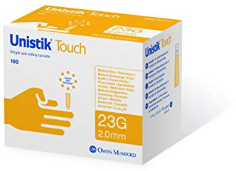 Unistik Touch, 23G- 2mm, 100 lancets per box