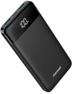 Power Bank 10400mAh, USB C Caricabatterie Portatile con LED Digitale Display Batteria Esterna Portatile con 2 ingressi e 3 uscite da 5V/3A per Huawei Xiaomi Smartphone.(Nero)