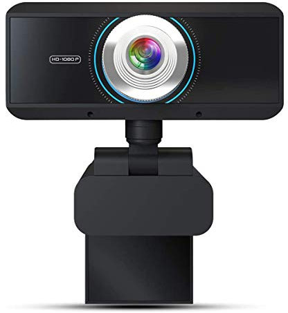 Webcam, HD 1080p / 30fps, riduzione del rumore Mic, 360 gradi di USB del PC del webcam, fotocamera computer da gioco per il Live Streaming, Gaming, chiamata e conferenza