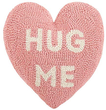 Peking Handicraft 30JES1588C10HT Hug Me Heart Shape Hook Pillow, 10-inch Length