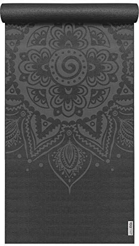 YOGISTAR Yogamatte Basic Art Collection Spiral Mandala 183 x 61 x 0.4 cm Schwarz für Yoga