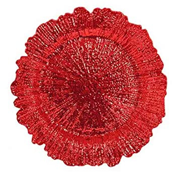 3 x sottopiatto pvc riutilizzabile 33 cm Vassoio Natalizio Tondo varie misure e modelli ideale come regalo o come arredo casa natalizio (vintage rosso)