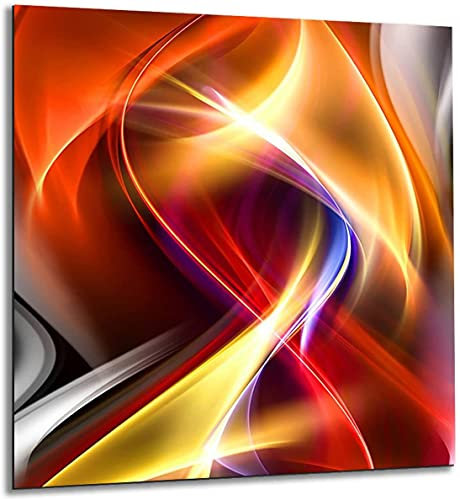 Glass Awesome Splashback Tempered Glass Heat Resistant Toughened Decorative – 70 x 70 cm – 4 mm Thick – Perfect Behind Gas, Ceramic and Induction Cookers, Multicolor