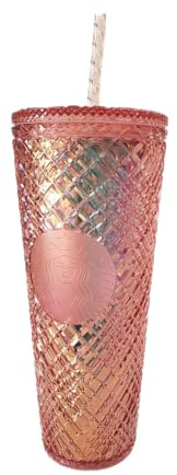 Starbucks Gobelet à bijoux pour les vacances d'hiver 2021 - 710 ml - Or rose - Noël