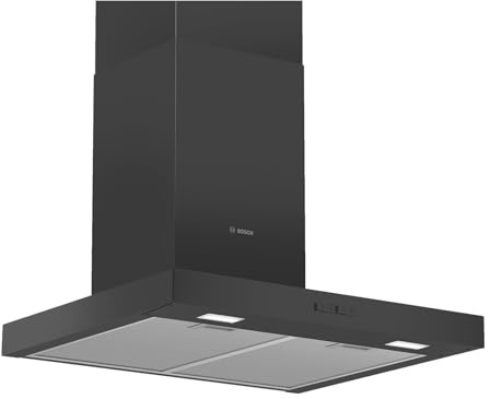 Bosch DWB66BC60 Wandesse Serie 2, Dunstabzugshaube zur Wandmontage 60cm breit, LED-Beleuchtung, Drucktastenschalter, Metallfettfilter, Schwarz