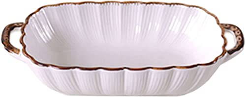 Fuente De Lasaña Grande, Profunda, Sartén De Cerámica for Lasaña Con Asa, Bandeja De Porcelana for Hornear, Fuente Rectangular for Hornear, Apta for Microondas Y Horno.-Rosado-25cm×13.5cm×5cm 700ml (