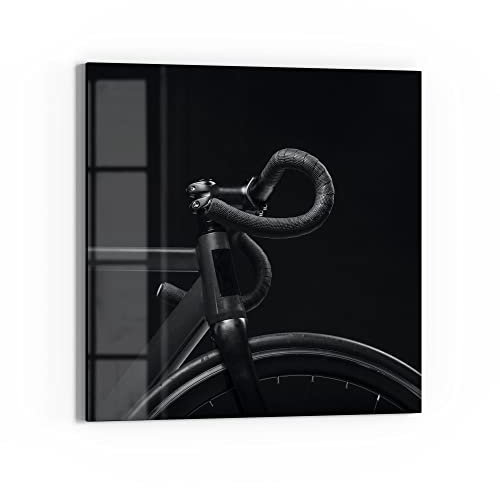 DEQORI Glas-Magnettafel | 50x50 cm groß | Motiv Sportliches Fahrrad | Memo-Board aus Glas | Magnetboard inkl. Magnete, Stift & Tuch für Küche & Büro | Tafel magnetisch & beschreibbar