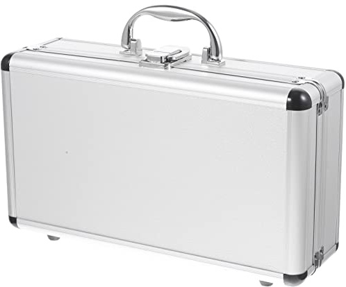 DOITOOL Maletín De Aluminio Con Candado Maletín De Aluminio Para Hombre O Mujer Maletín Rígido De Metal Con Espuma Para Herramientas Artesanas Travel Cash (11. 79X6. 68X4. 13In)