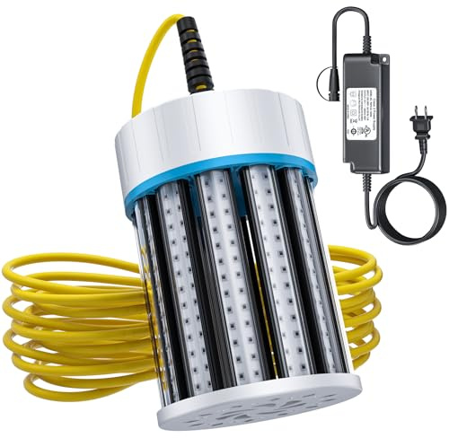 Tendelux Ultra-Bright Underwater Fishing Light, 110V & 12V Green LED Submersible Light Attractants for Docks, Boats or Kayaks, IP68 Rated for Fresh & Salt Water (30ft Cable)