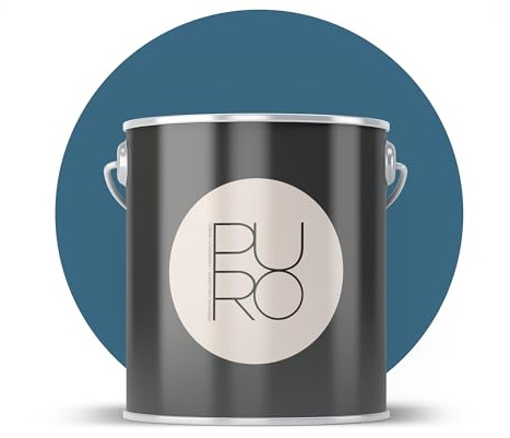 Livingwalls PURO Premium Wandfarbe c3004 - Malerfarbe mit sehr hoher Deckkraft - matte hochwertige Innenfarbe in Blau - 1l