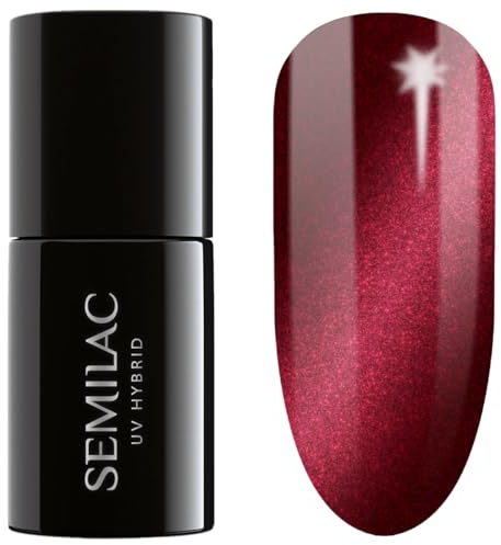 Semilac UV Nagellack Hybrid 467 Red Candle Flash 7ml Kollektion Silk effect