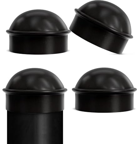 VIVIDA 2-3/8 Chain Link Post Caps, Black Post Cap for Chain Link Fence, for 2-3/8 OD Pipe, Black Powder Coated, 4 PCS