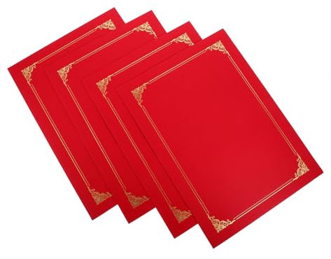 Operitacx 4 Stück Zertifikatshalter mit Heißprägerahmen Zertifikatsinhaberbuch Inhaber eines Papierdiploms Ordner dokumentenmappe Umschlag Preisrahmen Papier-Award-Cover bronzieren Hülse a4