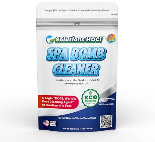 Solutions HOCL Power Clean with HOCL - Spa, Hot Tub, Bathtubs & Whirlpools Cleaner - Spa Surface Cleaner Bomb - Super Cleans Your Spa - 400 Grams Pack, SB 400G