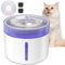 Nobleza - Fuente para Gatos 2L, Fuente de Agua para Mascotas Ultra Silenciosa, Luz LED Inteligente, con Filtros De Carbón Activado Y Bomba De Agua, Apto para Múltiples Mascotas, Blanco