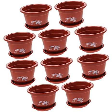 BESPORTBLE 10st Blumentopf Astetische Raumdekoration Retro-dekor Bonsai-pflanztopf Lichthausdekorationen Für Zu Hause Blumendekoration Gartentöpfe Pflanze Drinnen Plastik