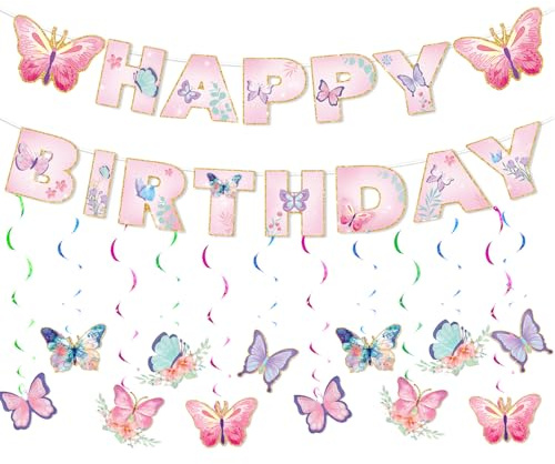 Schmetterling Deko Geburtstag Girlande Schmetterlinge Hängende Wirbel Geburtstagsdeko Happy Birthday Deko Schmetterlinge Geburtstag Schmetterlinge Deko