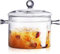 Padella in vetro doppio con coperchio, 1,6 litri, resistente al calore e padella in vetro trasparente con coperchio per pasta, zuppa, latte, tè e insalate