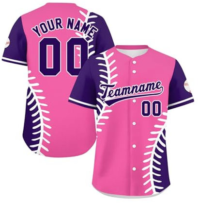 Generisch Personalisiert Atmungsaktiv Sporthemden Baseballtrikot Individuelles Baseball Jersey Schnelltrocknend T-Shirt Baseball Trikot Kurzarm Sportuniform Herren Damen Kinder Black Friday Angebote