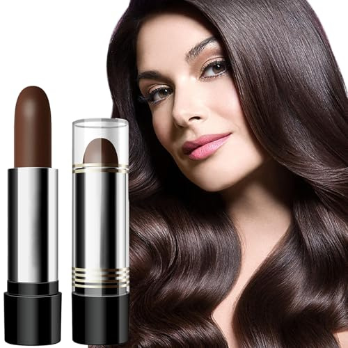 Eazerom Barra de Color para Canas y Raíces - Retoque del Cabello - Cover Gray - 02# Marrón Oscuro