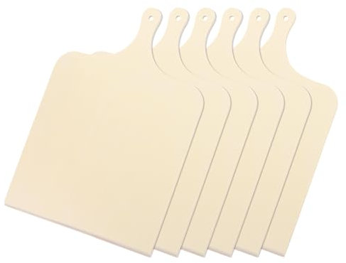 QUARKZMAN Tabla para Pizza, Pala de Madera para Pizza, Pala para Pizza de Abedul, Utensilios de Cocina con Mango para Colocar Pizzas, Juego de 6, M