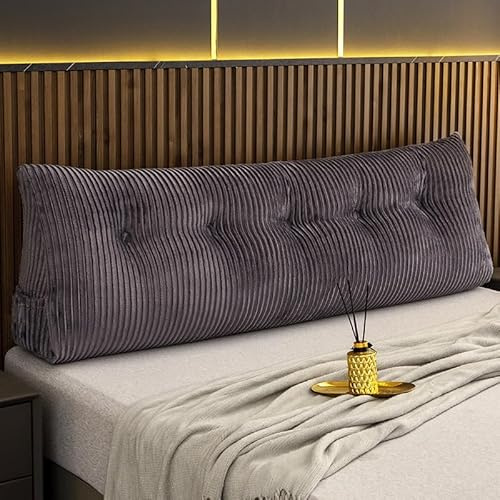 OLHAUYUAN Großes Keilkissen Kopfteil, Zwillingsdreieckskopfteilkissen, Lesekissen Standardbett mit einem Rollenkissen für Bett sitzend auf schlafen, Rückenlehnenkissen Kopfteilspaltkissen für Rücken
