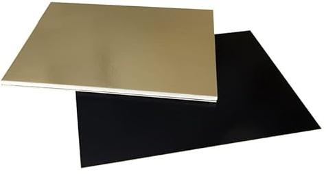 FBE EMBALLAGES plaque carton rectangle or et noir (Plaque 60x40 cm vendu par 25)
