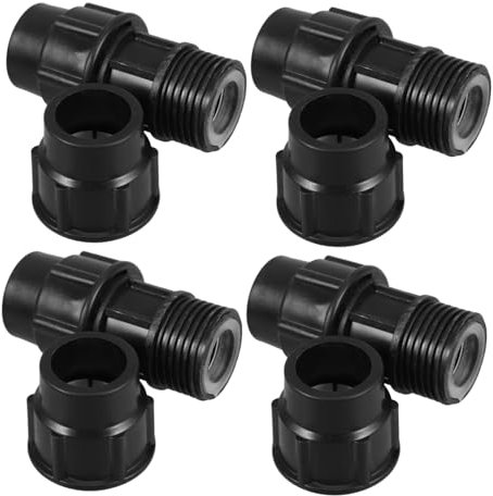 SUPVOX Raccordo per Tubo Irrigazione Rapido PE Nero 25mm 4 Pezzi