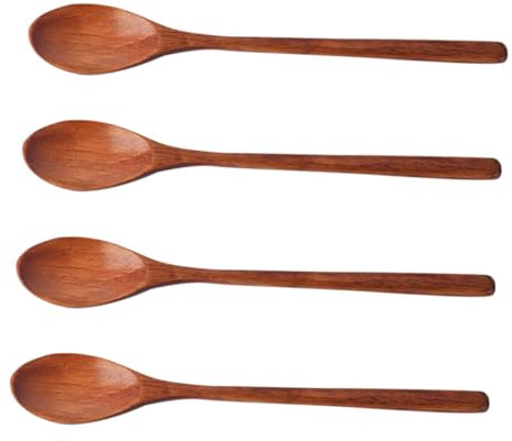 Warmhm 4pezzi Cucchiaio Di Legno Cucchiai Da Dessert Cucchiai Da Zuppa Per Dolci Confettura