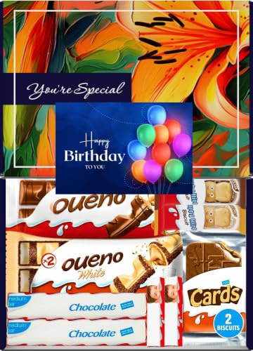 Benerry Milk Chocolate Gift Box – Bueno, Happy Hippo & Cards – Birthday Letterbox Hamper