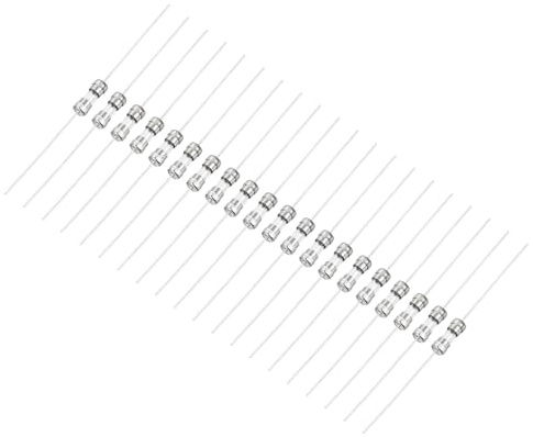 QUARKZMAN 1A 250V Glassicherung 3.6 x 10mm, 20 Stück Schnellschlag Auslösecharakteristik Sicherung mit Anschlussdraht für Leiterplatten Elektronische Geräte Haushaltsgeräte, Silber