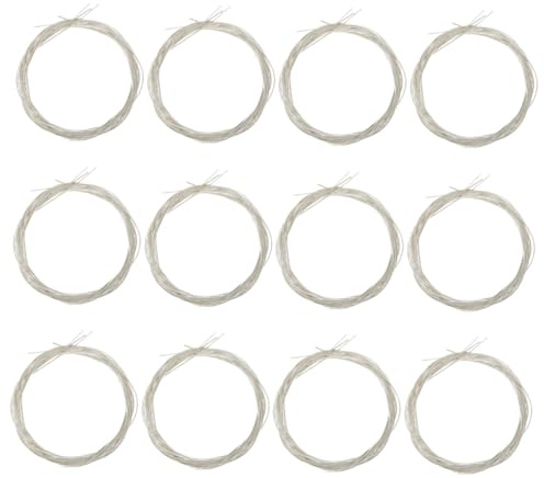 AKOOSY 12 Stück Teiliges Gitarrensaiten Folk gitarre aus Langlebigem Material Praktische Einfach zu Ersetzende Saiten mit Glatter Oberfläche für Gitarrenzubehör und Komfortables