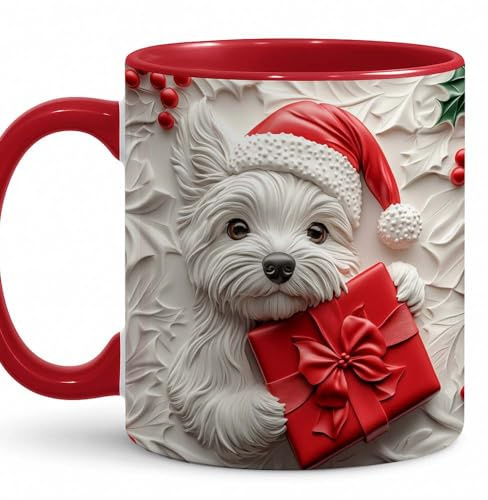 Noël Westie Mug À Café Micro-Ondes Tasses À Thé Drôle Tasse Pour Travail Cappuccino Espresso 330Ml