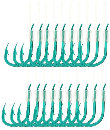Angelhaken-Set mit gebundenem Vorfach, 20-teilig, for das Plattformangeln auf Karauschen, leichte und Sensible Haken aus Einer Legierung(8#)