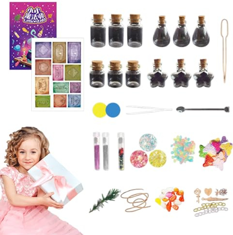 Kit –, 9,84×7,48×1,77in Potion Making Set Förtrollande kul | Komplett trolldomsupplevelse, kreativ vetenskap och hantverkssats för tjejer, födelsedagsfester, fantasifull lek